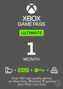 Xbox Game Pass Ultimate – 1 mois EU, Xbox One / Series X|S / Windows 10, clé CD (non cumulable)