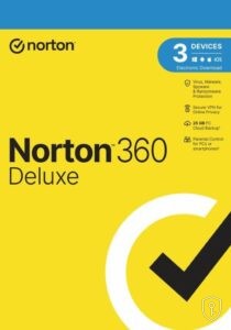Norton 360 Deluxe EU – Clé (1 an / 3 appareils) + 25 Go de stockage cloud